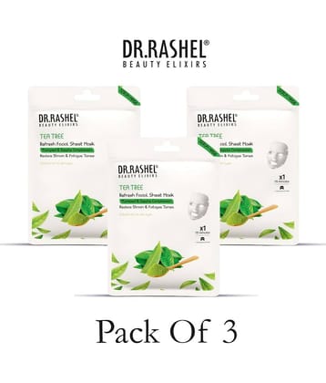 DR.RASHEL Tea Tree Sheet Mask for Deep Hydration Suits All Skin Types 20 gm each ( Pack of 3)