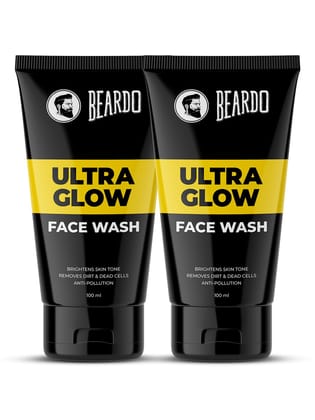 Beardo Ultraglow Face Wash for Men | Powered by 10% Complex of Niacinamide, Vitamin C & Kojic Acid | Brightens & Hydrates Skin | Reduces Pigmentation | Face Wash for Bright, Even Tone and Glowing Skin | Suitable for All Skin Types | 100g X 2 Beardo Ultra Beardo Ultraglow Face Wash for Men | Powered by 10% Complex of Niacinamide, Vitamin C & Kojic Acid | Brightens & Hydrates Skin | Reduces Pigmentation | Face Wash for Bright, Even Tone and Glowing Skin | Suitable for All Skin Types | 100g X 2 Beardo Ultra
