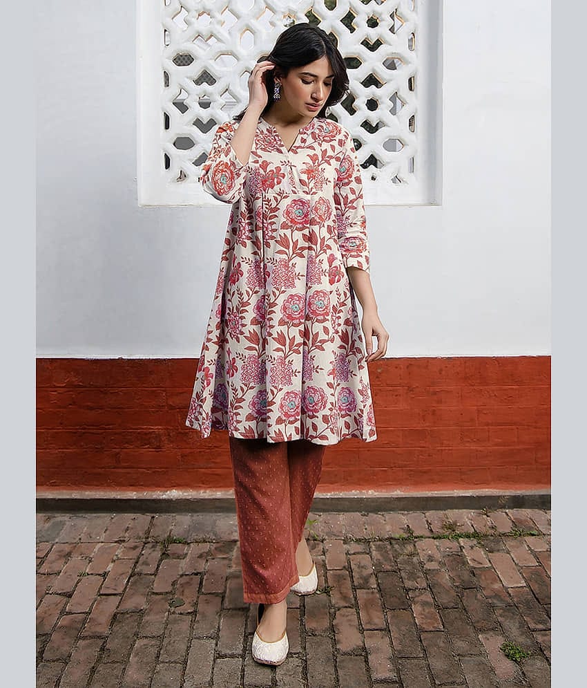 Janasya Women's Cotton Tunic ( Off White )