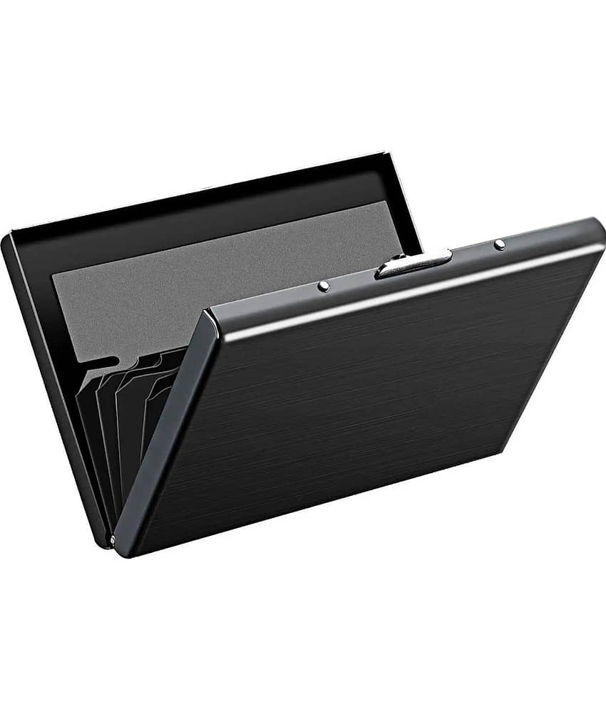 STC IMPORTED CREATION Black Metallic Men's RFID Wallet ( Pack of 1 )