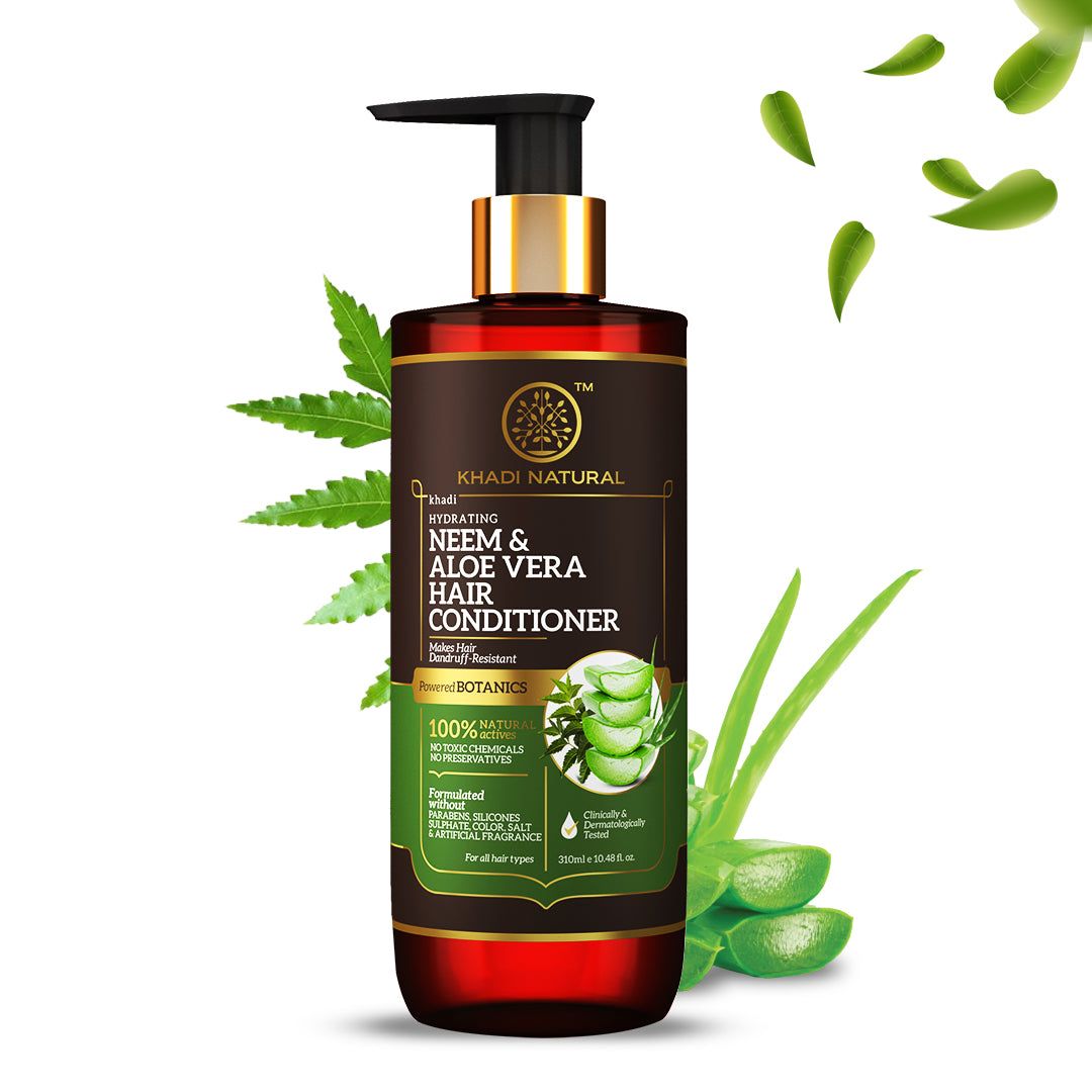 Khadi Natural Neem & Aloe Vera Hair Conditioner - Paraben, Silicones, Sulphate, Color, Salt & Artificial Fragrance Free - 310ml