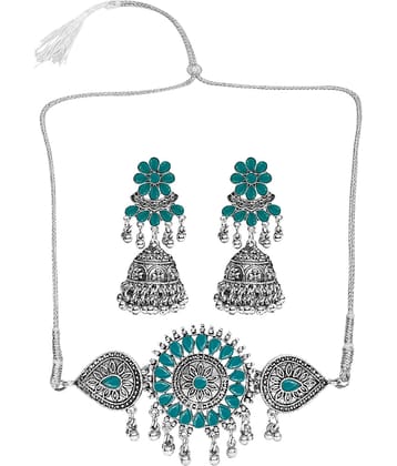 Sunhari Jewels Green German Necklace Set ( Pack of 1 )