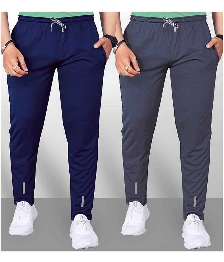 Leavess Multicolor Polyester Men's Trackpants ( Pack of 2 )