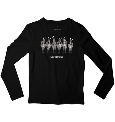 Zebra Herd Full Sleeve T-shirt-38 - S / Black
