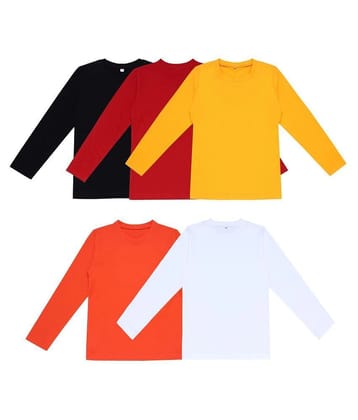 Diaz Boys/Girls Cotton Full Sleeves T-shirt combo pack of 5 - None
