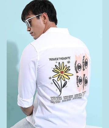 Ketch 100% Cotton Slim Fit Solids Full Sleeves Men's Casual Shirt - white ( Pack of 1 )