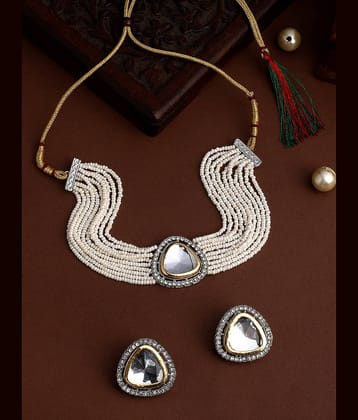 Asmitta Jewellery Golden Alloy Necklace Set ( Pack of 1 )