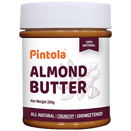 Pintola All Natural Almond Butter - Crunchy, 200 g