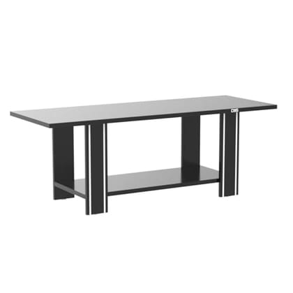 DAS Morgen Engineered Wood Contemporary Style Rectangular Coffee/Centre Table with Metal Stripped Legs for Living Room- Black DAS Morgen Engineered Wood Contemporary Style Rectangular Coffee/Centre Table with Metal Stripped Legs for Living Room- Black