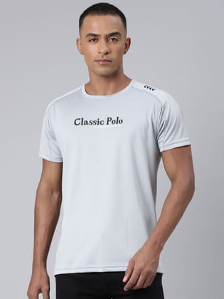 Classic Polo Mens Solid Lt.Grey Crew Neck Slim Fit T-Shirt | GEN-X-CREW 15 A SF C