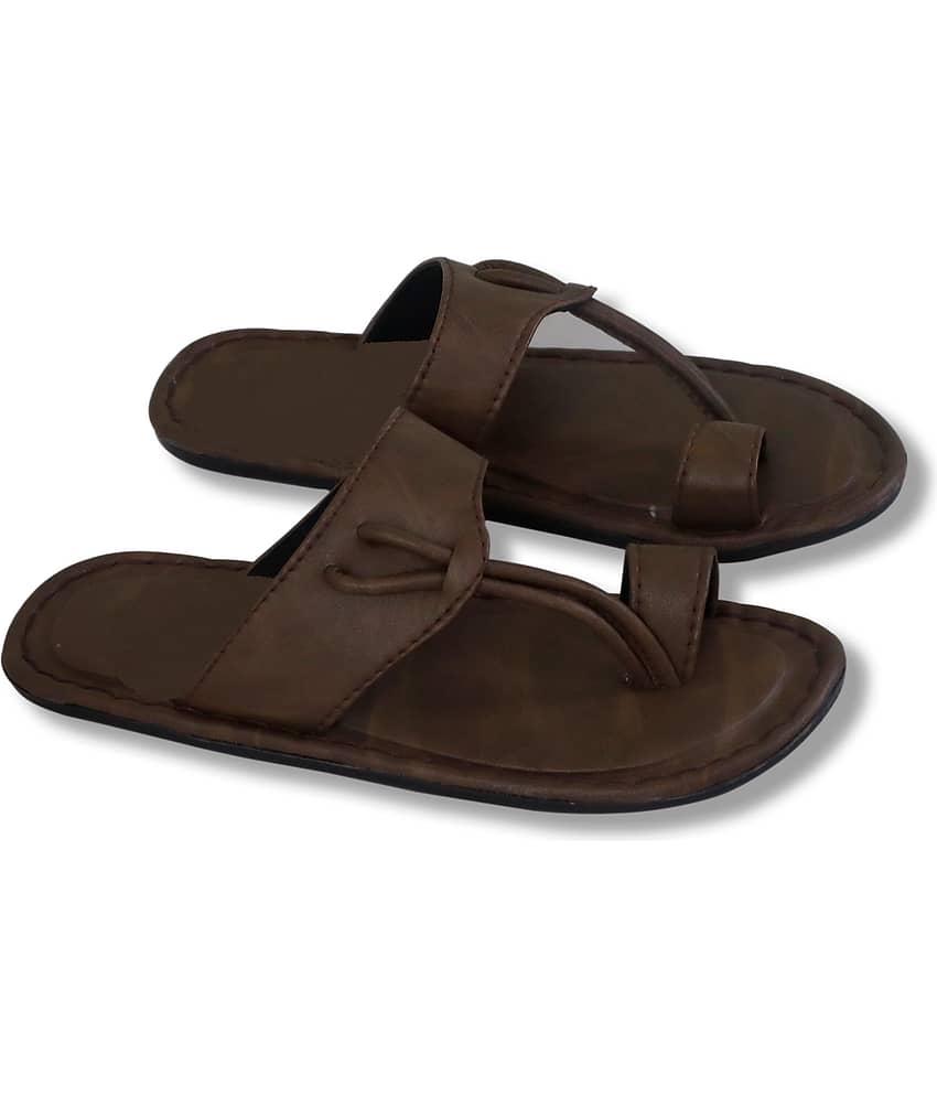 Aishwary Glams Tan Men's Leather Slipper
