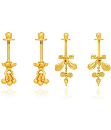 LUV FASHION Gold EarCuff Earrings ( Pack of 2 )