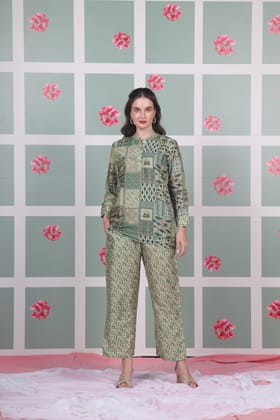 Green Mosaic Coord Set-XS