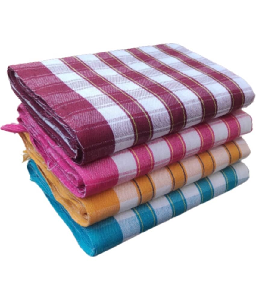 VUNNAVA Pack of 4 Cotton 575 -GSM Bath Towel ( Multicolor )