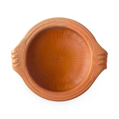 Kichera Unglazed Clay Pot | Natural Mud Pot/Earthen Handi for Cooking & Serving | Non Toxic Cookware | Best Cookware for Health-1 Ltr
