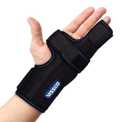 Viscose Boxer's Support Brace With Detachable Splints For Finger Fracture, Trigger finger - Left/Right hand (Black)