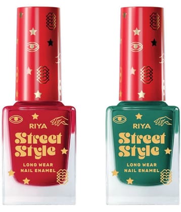 Street Style Multi Glossy Nail Polish ( Pack of 2 )