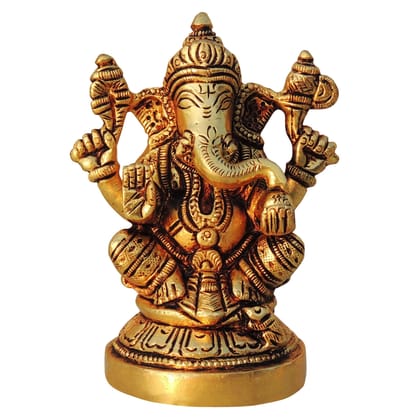 Brass Showpiece Ganesh Ji God Idol Statue (BSMAS1461 G)