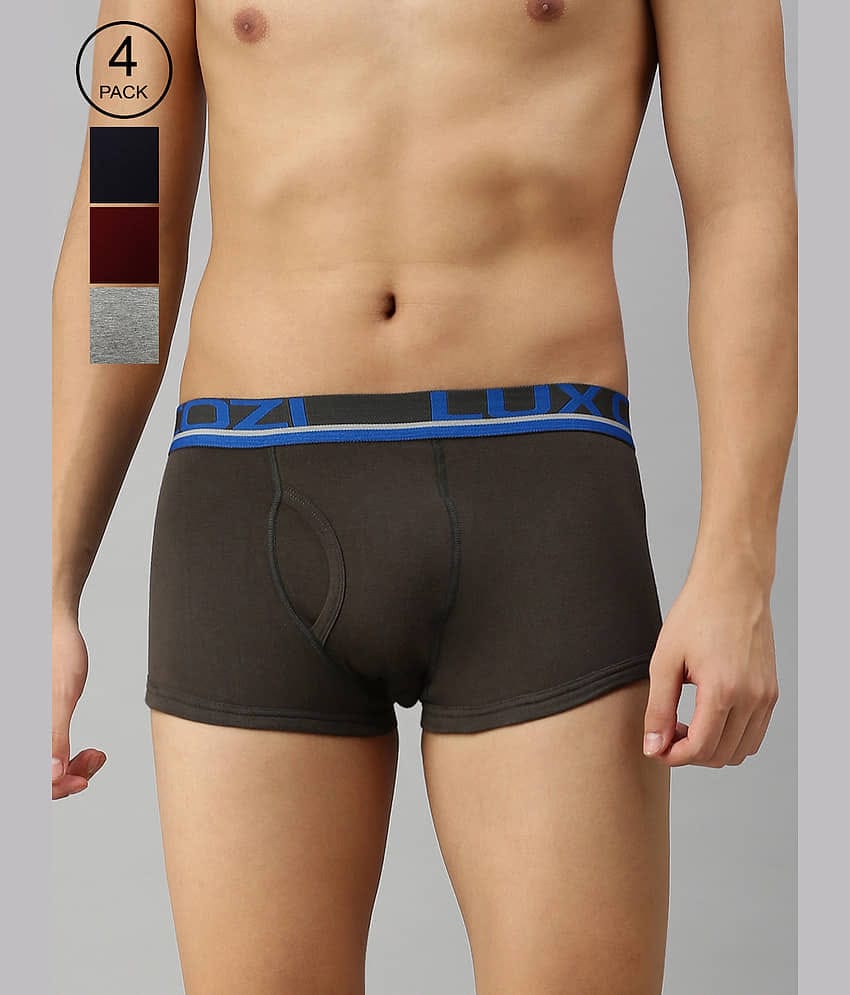 Pack of 4 Lux Cozi - Multicolor Xylo Trunk Cotton Men's Trunks