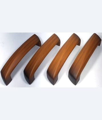 Home Decor Wood Finish(C.I) Cabinet Handles Colour: Teak wood Size: 100mm(Pack of 4 Pieces)