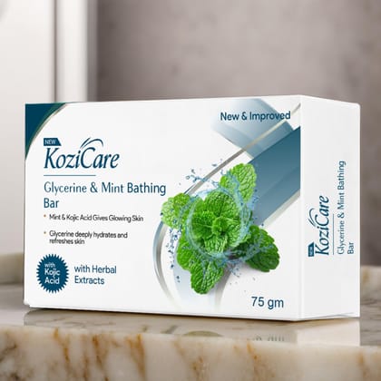 Kozicare Kojic Acid Soap & Glutathione Soap | Glycerin Mint Soap | Detan Soap | Bath Soap Combo Offers | Soaps for Bath | Bathing Soap | Refreshes & Cools Skin | Gives Natural Glow - 75 Gm Kozicare Kojic Acid Soap & Glutathione Soap | Glycerin Mint Soap 