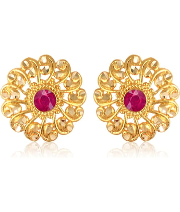 Vighnaharta Golden Stud Earrings ( Pack of 1 )