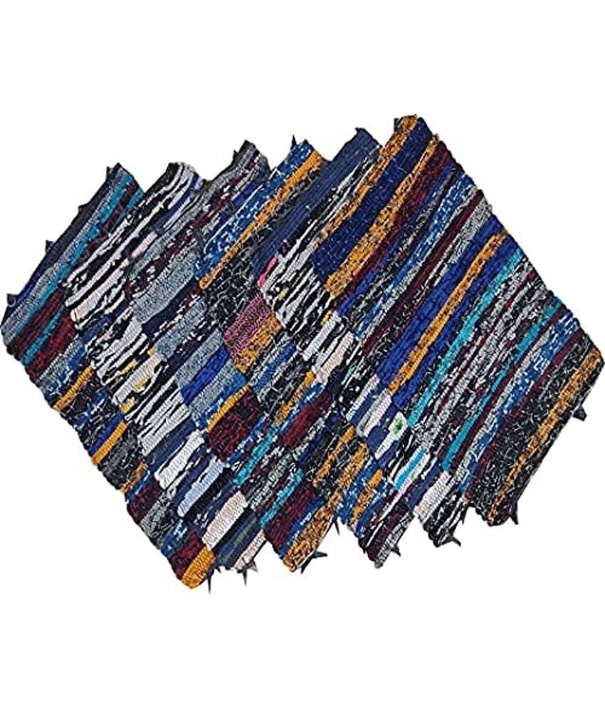 AMRO Beautility Needs - Regular Cotton Door Mat ( 40 X 60 cm ) Set of 6 - Multi