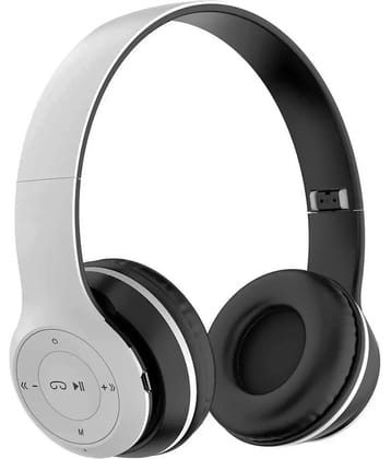 Retailstore 3D Sound Over-the-ear Bluetooth Headset with Upto 5h Talktime Foldable Collapsible - White