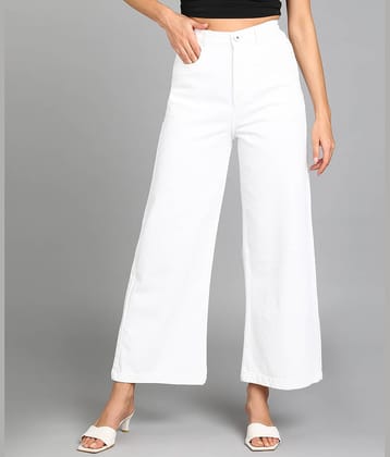 Urbano Fashion - Light Blue Denim Wide Leg Women's Jeans ( Pack of 1 )