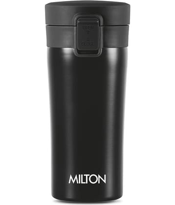 Milton Thermosteel Vacuum Insulated Coffee Mug, 300 ml, Black | Hot & Cold Flask | Leak Proof | Rust Proof | Thermos | Soup Flask| Juice Mug | Water Flask| Tea Mug
