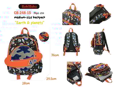 My Store 3D Planet Backpack for Kids - Durable School Bag-Space