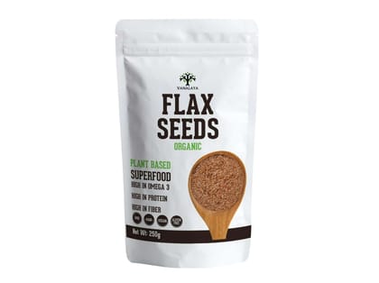 Raw Unroasted Flax Seeds for Weight Loss Management | Rich in Omega-3 Fatty acids, Protein, Fibers and Minerals | Diet Snack - 250 Unit