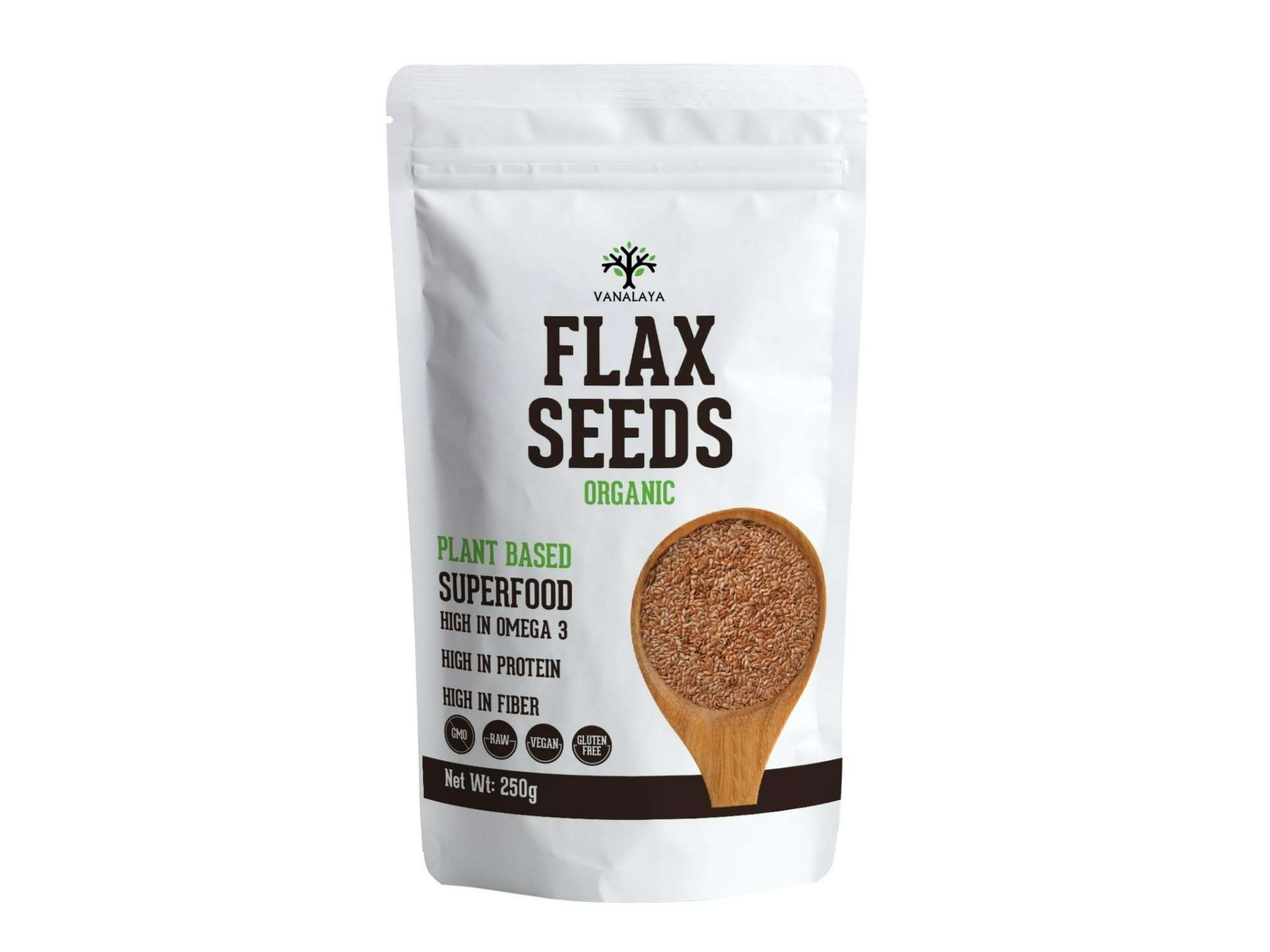 Raw Unroasted Flax Seeds for Weight Loss Management | Rich in Omega-3 Fatty acids, Protein, Fibers and Minerals | Diet Snack - 250 Unit