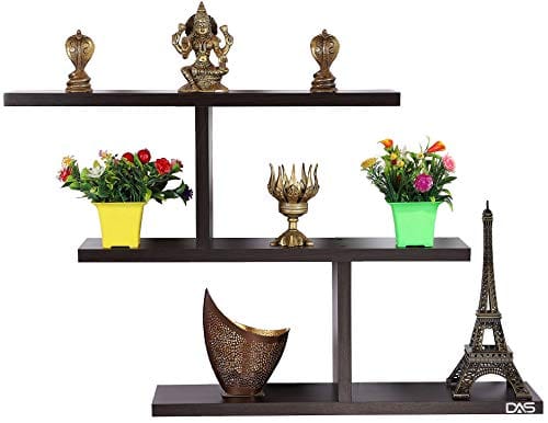 DAS Modern Style Wall Mounted Engineered Wood Wall Décor Shelf/Shelves Display Rack for Living Room & Home Decor- Serrano