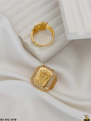 Elegant Ashok stambh Gold-Plated Ring for men's-RG-079-18