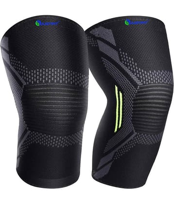 JUSTIFIT Unisex Sports Knee Supports Pair of 1 Black ( S - Size )