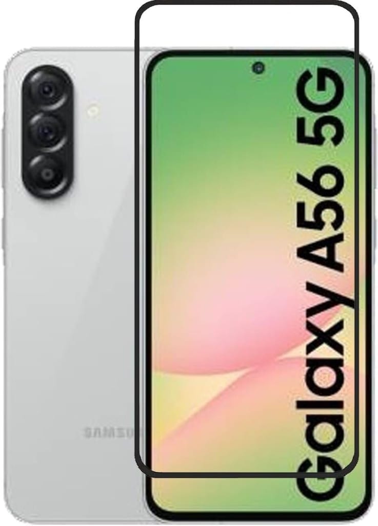 PLUGTECH Advanced Tempered Glass With Anti-Explosion 9H Hardness Edge-To-Edge Coverage Screen Guard for SAMSUNG A56