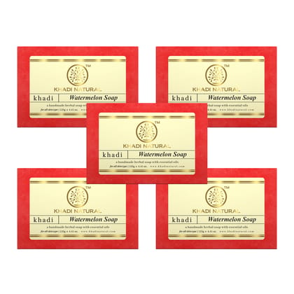 Khadi Natural Herbal Watermelon Soap Combo Pack Of 5 – 125gm Each Khadi Natural Herbal Watermelon Soap Combo Pack Of 5 – 125gm Each