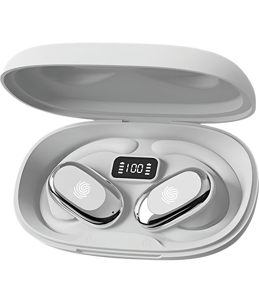 VEHOP S300 OWS Open Ear Wireless Earbuds with Display, ENC Mic for Crystal-Clear Calls, 60hr Playtime with Type-C Fast Charging, BT5.4 Gaming Bluetooth Earphones, Touch Control Sports Headphone.
