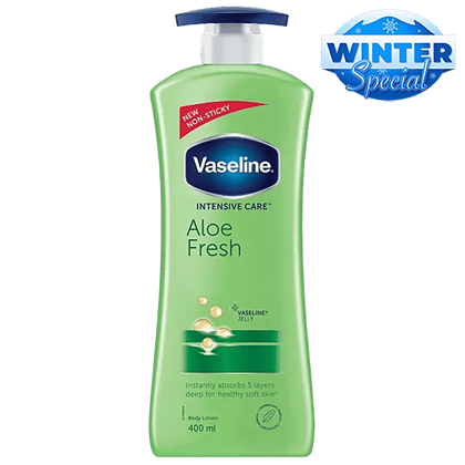 Vaseline Intensive Care Aloe Fresh Body Lotion - For Healthy Soft Skin, + Vaseline Jelly, Instantly Absorbs 5 Layers Deep, 400 Ml Vaseline Intensive Care Aloe Fresh Body Lotion - For Healthy Soft Skin, + Vaseline Jelly, Instantly Absorbs 5 Layers Deep, 400 Ml