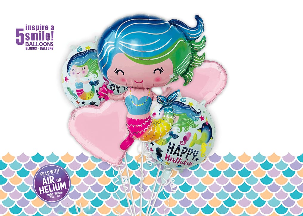 Mermaid Foil balloon Set Of 5 - Party and Festive Needs | Buy online on ZillyBuy