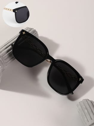 The Chainlink Wayfarer Sunglasses - Onyx Black-Sunglass