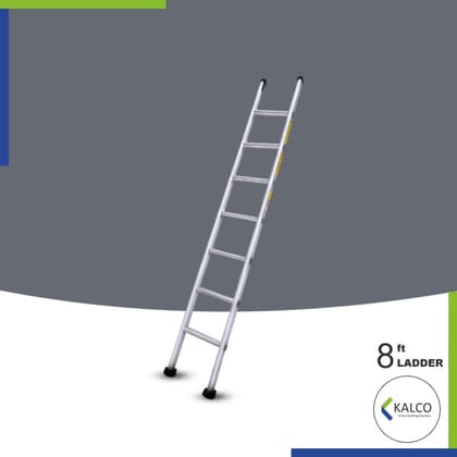 Wall Supporting Straight Aluminium Ladder, Flat Steps, (Model: K-7002, Height: 8-ft in Very Heavy)