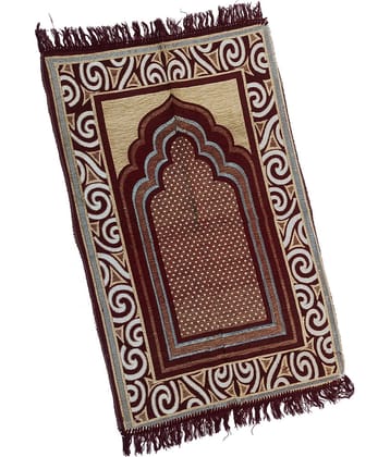 ADIRNY Maroon Single Cotton Prayer Mat ( 115 X 65 cm )