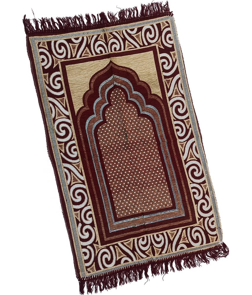 ADIRNY Maroon Single Cotton Prayer Mat ( 115 X 65 cm )