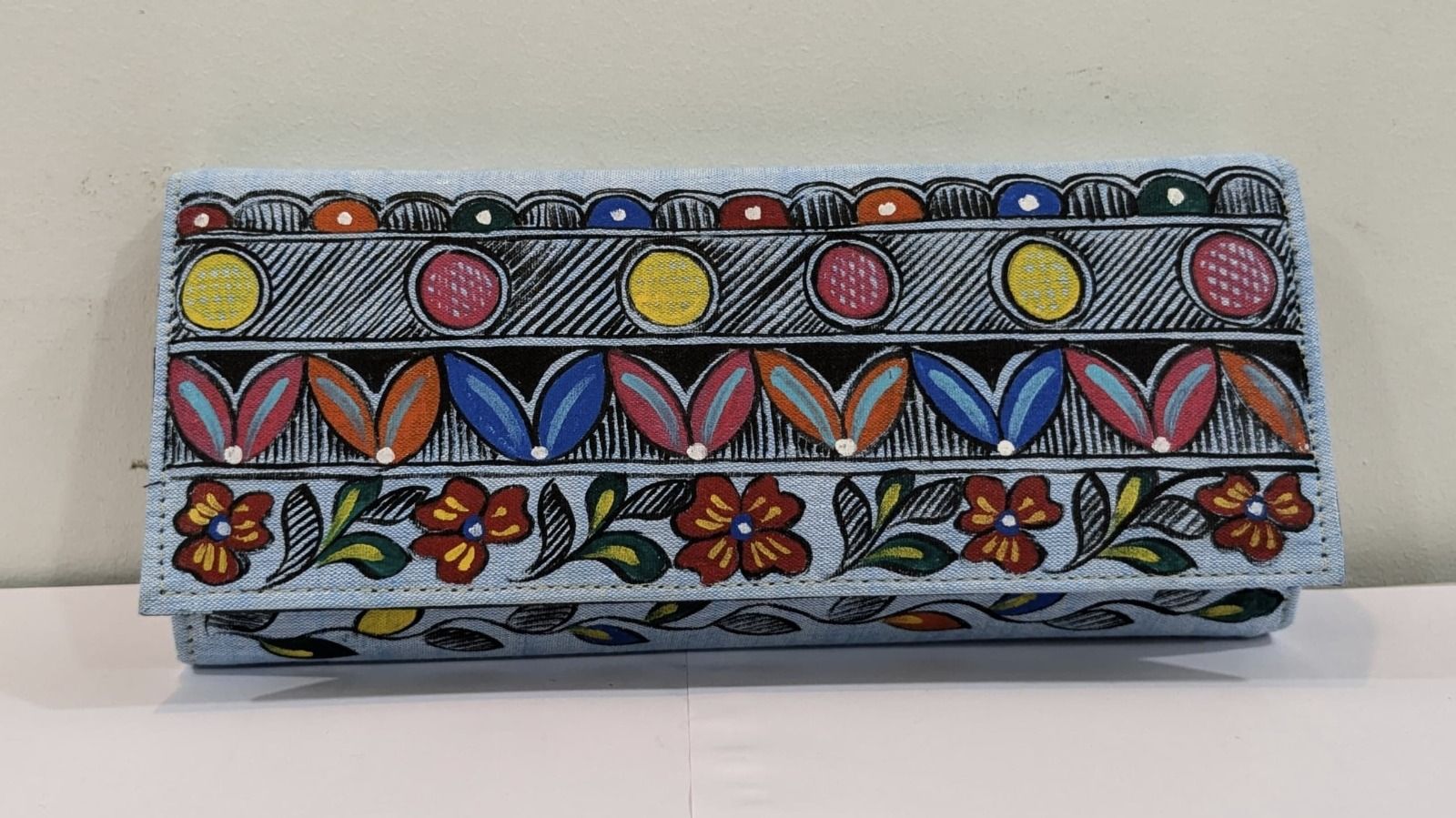 Kalakrishta Clutch - Khadi Cotton Blue