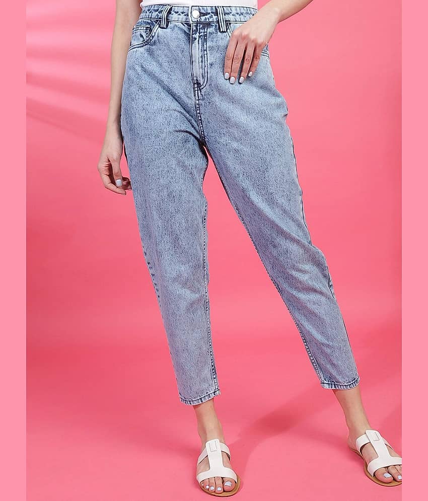 Freehand - Light Blue Cotton Mom Fit Women's Jeans ( Pack of 1 )