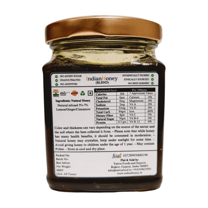 IndianHoney Tulsi Lemon Ginger Natural Honey A Perfect Fusion Of Bold Flavours And Nature Sweetness