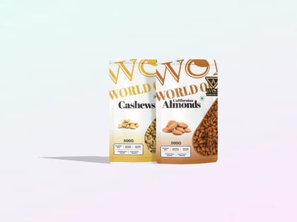 AWON Dry Fruits Combo | Cashew 500g + Almonds 500g Premium Pack
