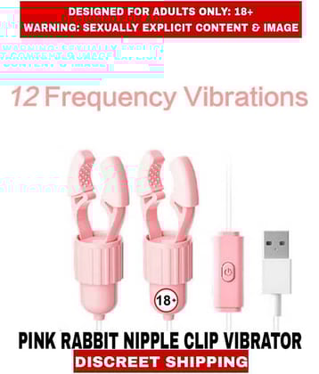 Sex Toys 12 Frequency Pink Rabbit Nipple Clip Vibrator For Women